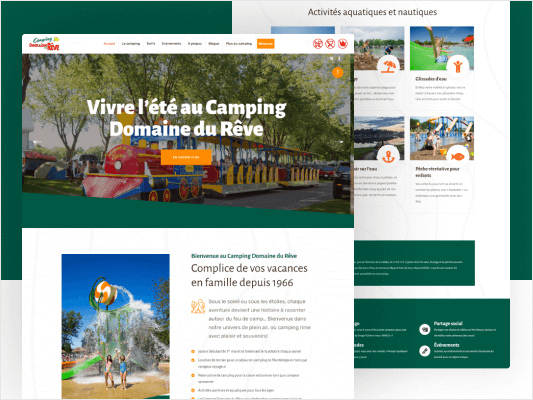Réalisation site Web Camping Domaine du Rêve