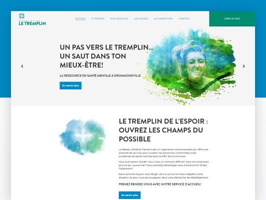 Réalisation site Web Réseau d'aide Le Tremplin