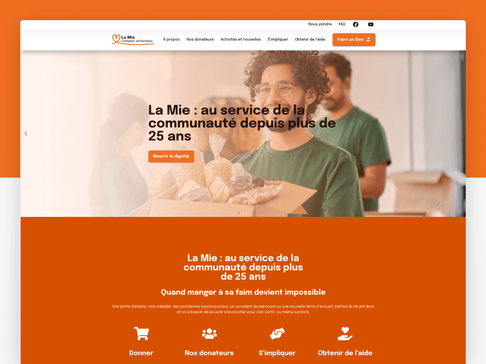 Réalisation site Web La Mie Comptoir alimentaire